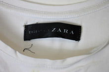 Load image into Gallery viewer, ZARA Ladies White Cotton Short Sleeve T-Shirt Size M
