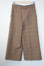 Load image into Gallery viewer, JOSEPH Ladies Brown Wool Travis Tweek Check Wide-Leg Trousers EU36 UK8
