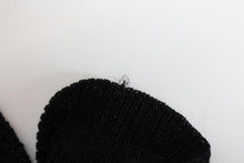 Load image into Gallery viewer, CO Ladies Black Turtle Neck Ruffled Flare Cuffs Pullover Metallic Jumper S

