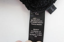 Load image into Gallery viewer, CO Ladies Black Turtle Neck Ruffled Flare Cuffs Pullover Metallic Jumper S
