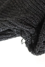 Load image into Gallery viewer, CO Ladies Black Turtle Neck Ruffled Flare Cuffs Pullover Metallic Jumper S

