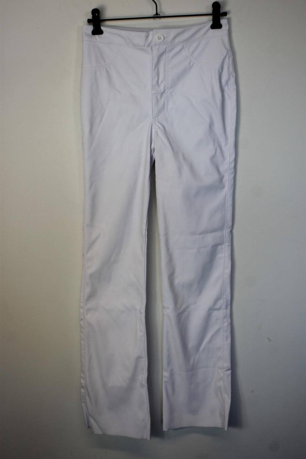 MAISIE WILEN Ladies White Mid-Rise Slim Straight Trousers Size XS