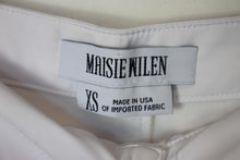 Load image into Gallery viewer, MAISIE WILEN Ladies White Mid-Rise Slim Straight Trousers Size XS
