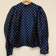 Load image into Gallery viewer, DESERT MANNEQUIN X NDUO Blue Ladies Long Sleeve Floral Blouse Size UK 8 NEW
