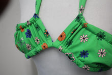 Load image into Gallery viewer, FRANKIES BIKINIS Ladies Green Floral Print Halterneck Willow Bikini Top M NEW
