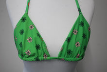 Load image into Gallery viewer, FRANKIES BIKINIS Ladies Green Floral Triangle Halterneck Tia Bikini Top S NEW

