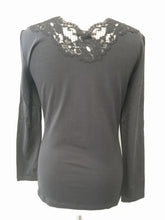Load image into Gallery viewer, LA PERLA Ladies Black Cotton Long Sleeve Round Neck T-Shirt Size UK12
