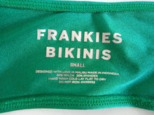 Load image into Gallery viewer, FRANKIES BIKINIS Ladies Green Falcon Shine Wrap-Around Bikini Top Size S NEW
