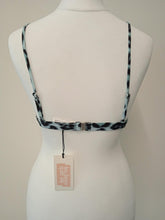 Load image into Gallery viewer, LES GIRLS LES BOYS Ladies Blue Leopard Print Triangle Bikini Top Size XS NEW

