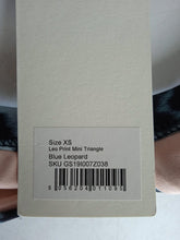 Load image into Gallery viewer, LES GIRLS LES BOYS Ladies Blue Leopard Print Triangle Bikini Top Size XS NEW
