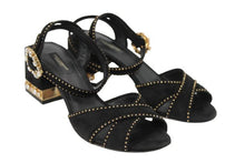 Load image into Gallery viewer, DOLCE &amp; GABBANA Ladies Black Suede Studed Sandals EU37.5 UK4.5 RRP815
