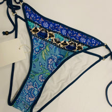 Load image into Gallery viewer, BOTEH Elektra Ladies Blue Pattern Polyamide Bikini Lizzy Tie Side Bottoms S NEW
