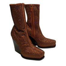 Load image into Gallery viewer, STELLA MCCARTNEY Cowboy Ankle Boot Wedge Crystal Brown IT37 UK4 RRP1375 BNIB

