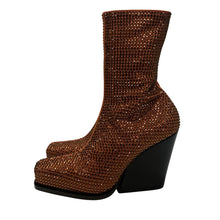 Load image into Gallery viewer, STELLA MCCARTNEY Cowboy Ankle Boot Wedge Crystal Brown IT37 UK4 RRP1375 BNIB
