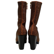 Load image into Gallery viewer, STELLA MCCARTNEY Cowboy Ankle Boot Wedge Crystal Brown IT37 UK4 RRP1375 BNIB
