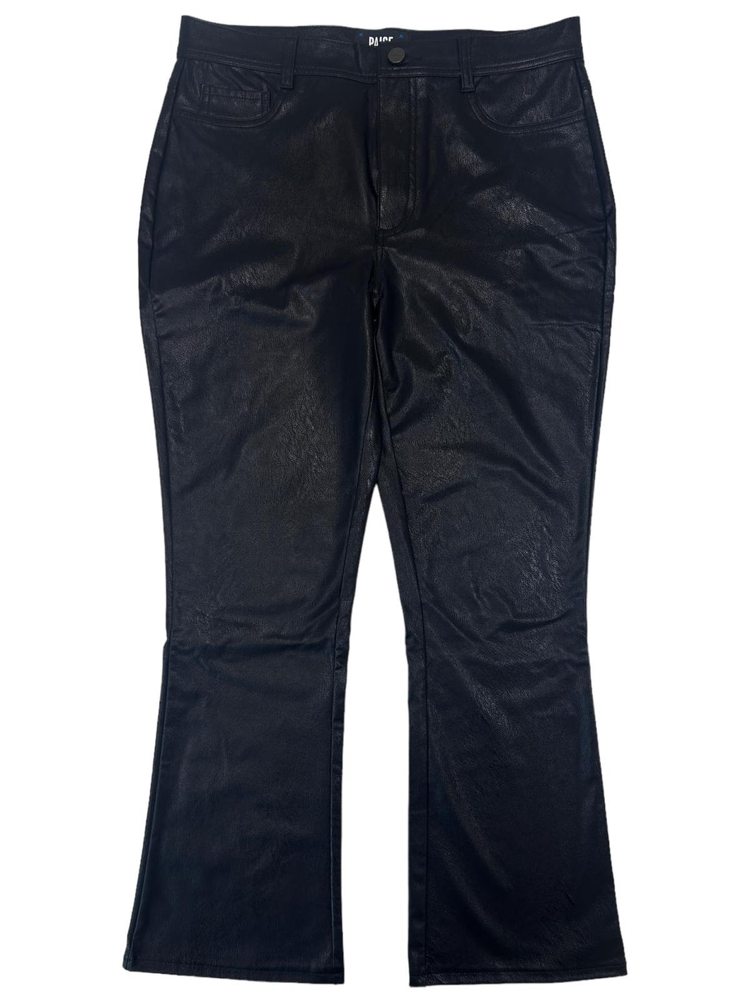 PAIGE Claudine Coated Ankle Grazer Flared Trousers Black 30 (L) RRP250 BNWT