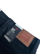 Load image into Gallery viewer, LEVIS 501 Cropped Straight Leg Core Cotton Denim Jeans Black 25 RRP105 BNWT
