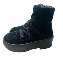 Load image into Gallery viewer, GIA COUTURE Flatform Ankle Boot Black Ladies Rugged Suede Shoe UK3.5 NEW RRP 500
