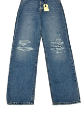 Load image into Gallery viewer, LEVIS Core Ribcage High Waist Rip Straight Ankle Blue Jeans W24 L27 NEW RRP 125
