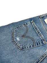 Load image into Gallery viewer, LEVIS Core Ribcage High Waist Rip Straight Ankle Blue Jeans W24 L27 NEW RRP 125
