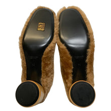 Load image into Gallery viewer, JIL SANDER 65 Stoe Mule Ladies Brown Shearling Midi Heel Shoe UK3.5 NEW RRP 630
