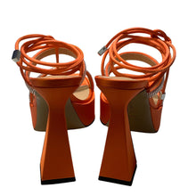 Load image into Gallery viewer, MACH &amp; MACH Devon 140 Platform Heel Crystal Shoes Orange IT37 UK4 RRP955 BNIB
