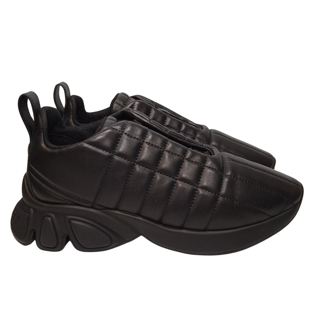 BURBERRY Axburton Trainers Black Padded Leather Sneaker IT42 UK8 NEW RRP650