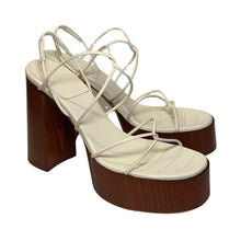Load image into Gallery viewer, GIA / RHW White Leather Platform Heel Strappy Sandal Shoes EU36 UK3 RRP455 BNIB
