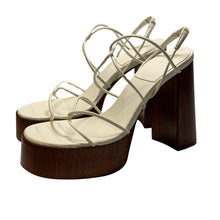 Load image into Gallery viewer, GIA / RHW White Leather Platform Heel Strappy Sandal Shoes EU36 UK3 RRP455 BNIB
