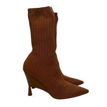 Load image into Gallery viewer, GIA / RHW Rosie Knit Sock Boot High Heel Pointed Brown EU37 UK4 RRP580 BNIB
