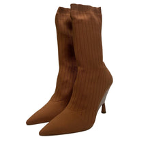 Load image into Gallery viewer, GIA / RHW Rosie Knit Sock Boot High Heel Pointed Brown EU37 UK4 RRP580 BNIB
