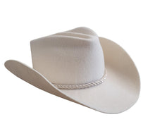 Load image into Gallery viewer, GLADYS TAMEZ Millinery Rocky Cowboy Hat Western Felt White M NEW RRP370
