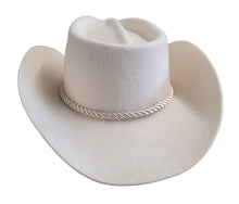Load image into Gallery viewer, GLADYS TAMEZ Millinery Rocky Cowboy Hat Western Felt White M NEW RRP370
