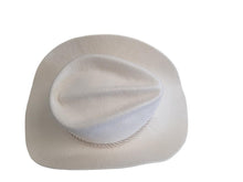 Load image into Gallery viewer, GLADYS TAMEZ Millinery Rocky Cowboy Hat Western Felt White M NEW RRP370
