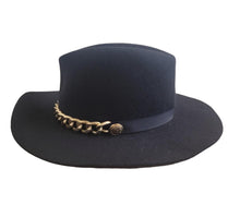 Load image into Gallery viewer, GLADYS TAMEZ Millinery Iggy Cowboy Western Felt Hat Black S NEW RRP410
