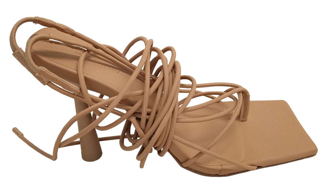 GIA/RHW Rosie 6 Shoes Beige Leather Strappy Heeled Sandals EU37 UK4 NEW RRP470