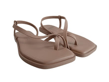 Load image into Gallery viewer, PIFERI Ladies Brown Vegan Leather Open Toe Fawn Sandals EU37 UK4 RRP350 NEW
