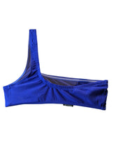 Load image into Gallery viewer, ISABEL MARANT Bikini Tops Blue Salome Asymmetric One Shoulder UK6 NEW RRP 80
