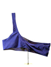 Load image into Gallery viewer, ISABEL MARANT Bikini Tops Blue Salome Asymmetric One Shoulder UK8 NEW RRP 80
