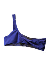 Load image into Gallery viewer, ISABEL MARANT Bikini Tops Blue Salome Asymmetric One Shoulder UK8 NEW RRP 80
