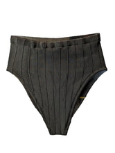 Load image into Gallery viewer, HUNZA G Bikini Bottoms Black Patricia Vertical Line OS NEW RRP 160
