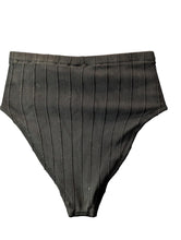 Load image into Gallery viewer, HUNZA G Bikini Bottoms Black Patricia Vertical Line OS NEW RRP 160
