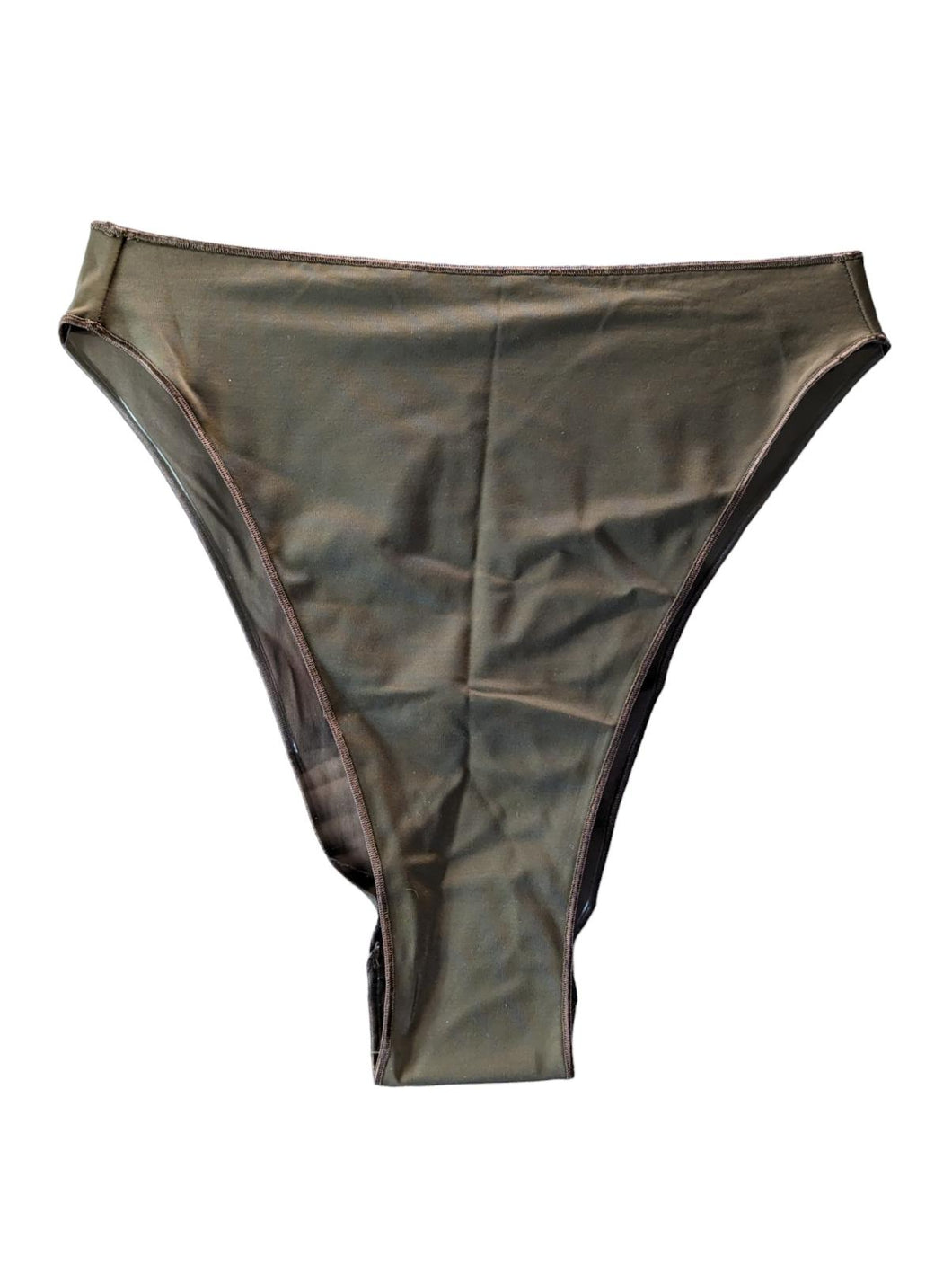 OSEREE Bikini Bottoms Brown Eco 90s Retro Chocolate Strap S NEW RRP 110