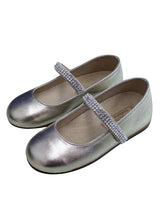 Load image into Gallery viewer, BABYWALKER Luminosa Flat Crystal Strap Gold Leather Shoe UK7 NEW RRP 107
