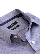 Load image into Gallery viewer, HUGO BOSS Men&#39;s Blue Patterned Cotton Dress Shirt Size 38 NEW RRP 120
