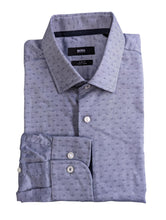 Load image into Gallery viewer, HUGO BOSS Men&#39;s Blue Patterned Cotton Dress Shirt Size 37 NEW RRP 120
