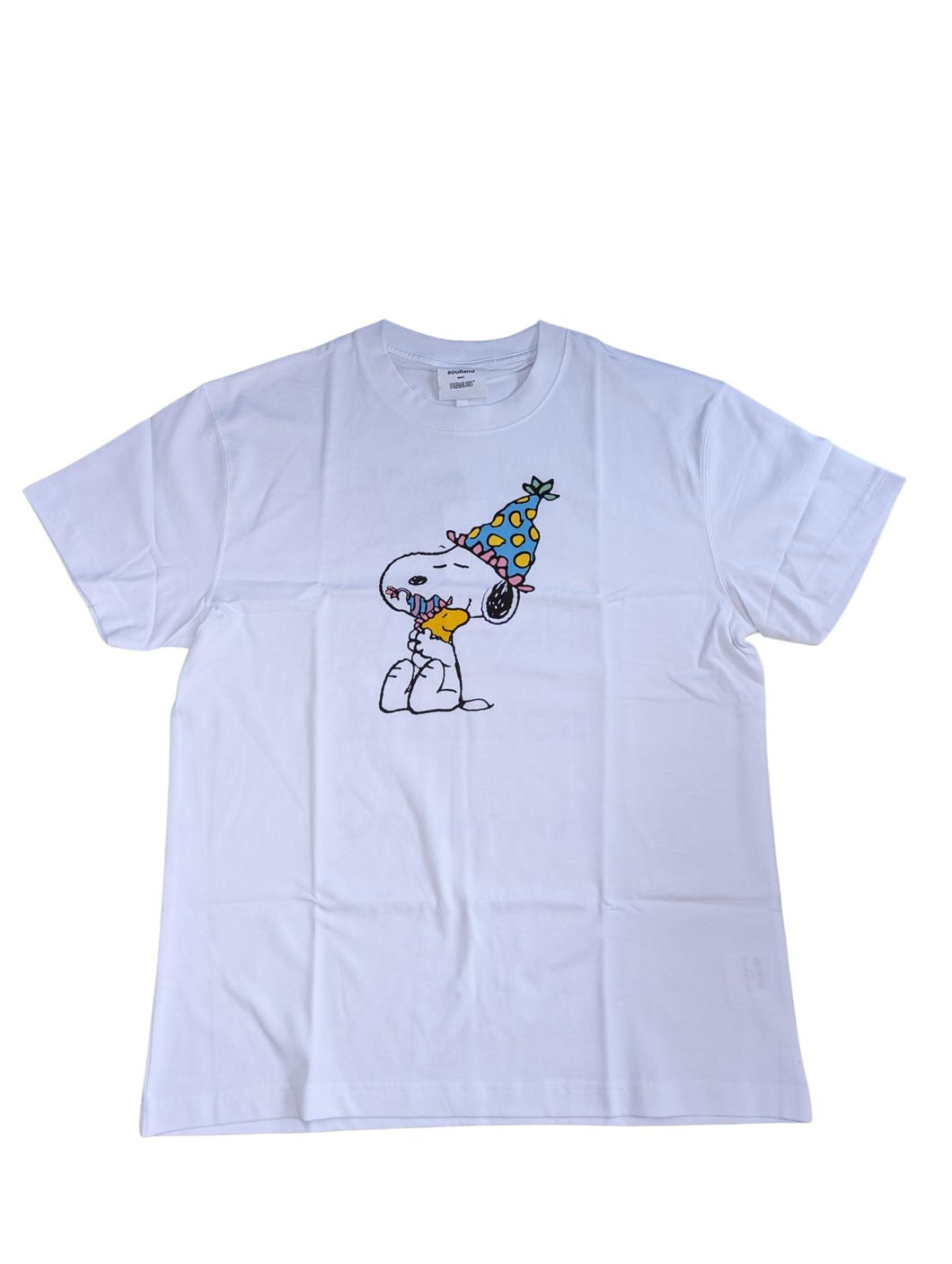SOULLAND Men's White Browns Snoopy Peanuts Cotton T-Shirt Graphic L NEW RRP 105