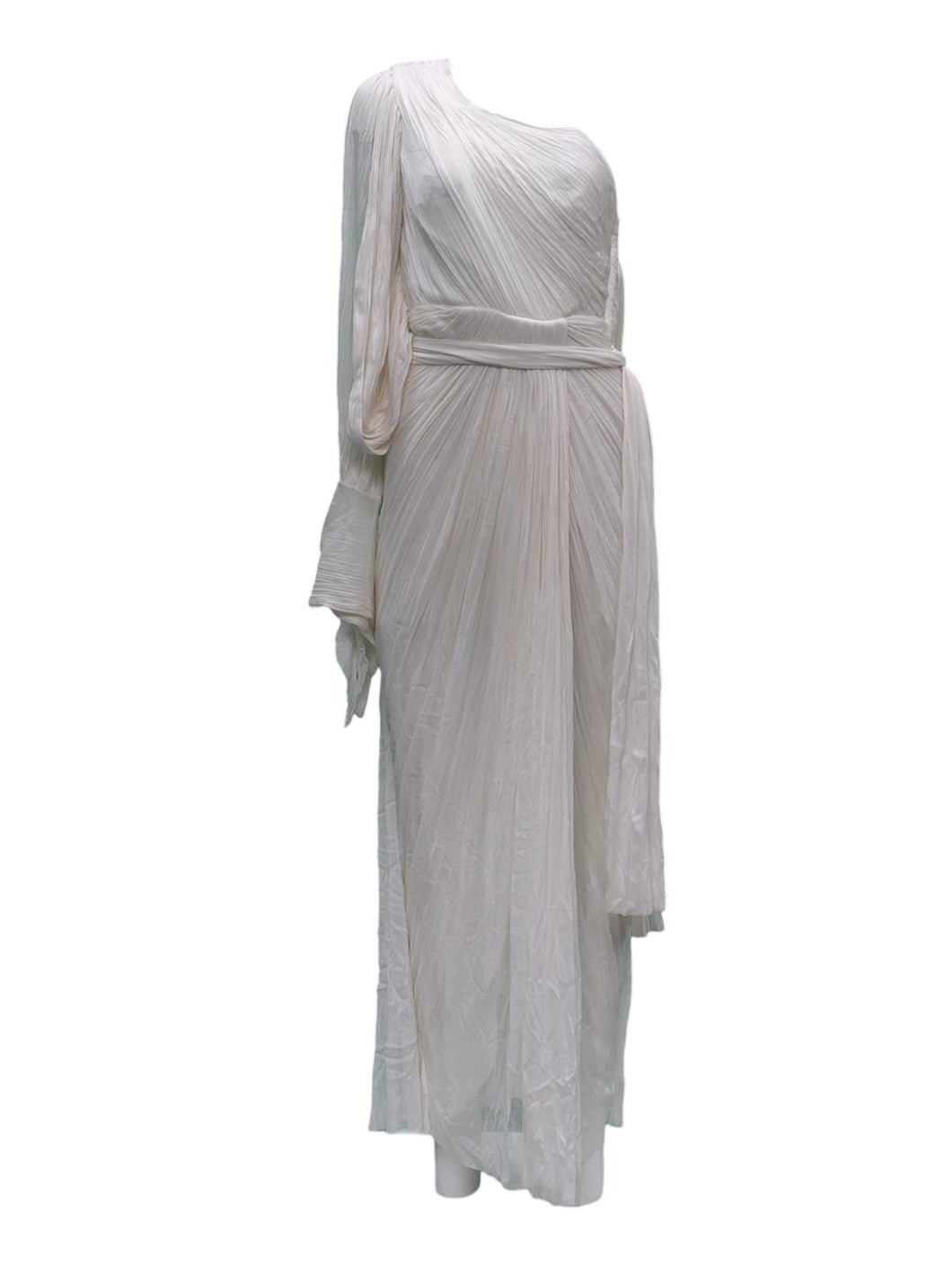 MARIA LUCIA HOHAN Ladies Beige Silk Ball Gown Midi Dress UK10 RRP 1700