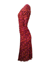 Load image into Gallery viewer, DIAN VON FURSTENBURG Ladies Red Floral Patterned Midi Dress S RRP 330
