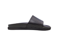 Load image into Gallery viewer, HUGO BOSS Men&#39;s Black Leather Upper Pattern Slider Sandal UK 6 RRP 205
